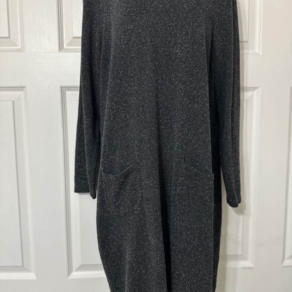 J. Jill Charcoal Grey Marled Silk & Cotton Knit Boho Sweater Dress  XL - Picture 2 of 9